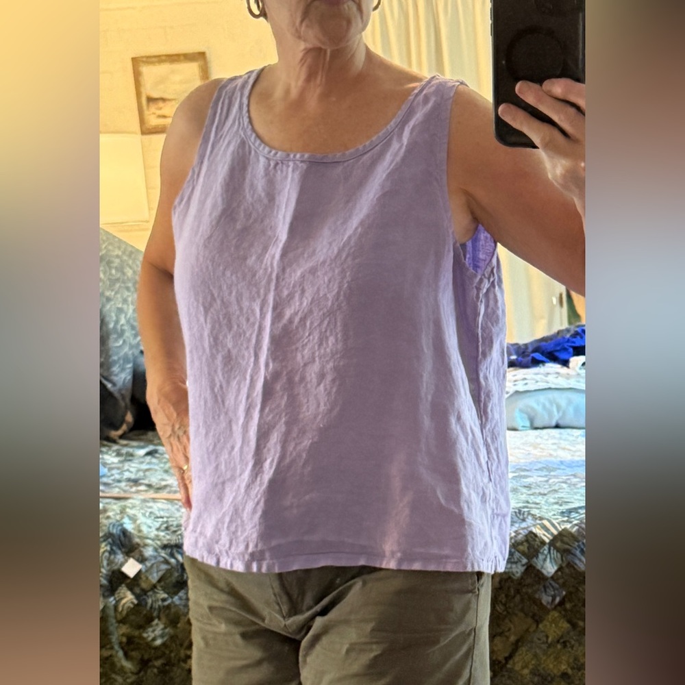 Flax Purple Tank Top Casual Shirt